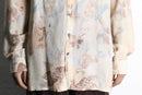 ivory gradation pattern silk shirt