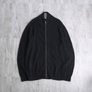 black cotton zip knit