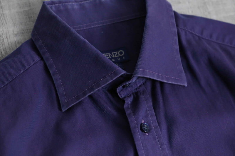 1990-00s KENZO HOMME iridescent double cuff dress shirt