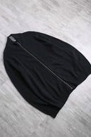 black cotton zip knit