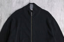 black cotton zip knit