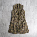 flower pattern gobelin long vest