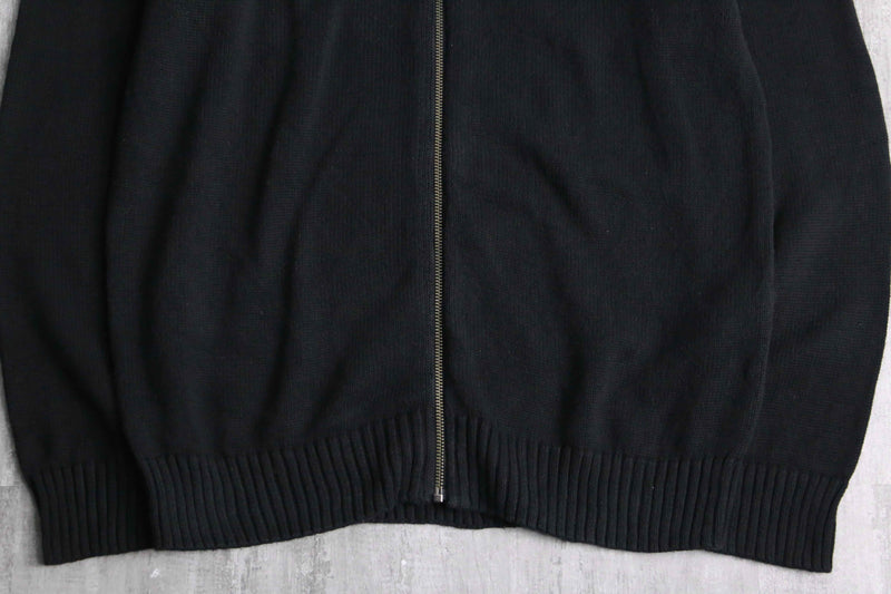 black cotton zip knit