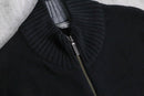 black cotton zip knit