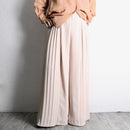 blush pink pleated drape wide pants