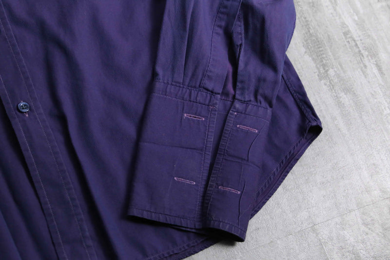 1990-00s KENZO HOMME iridescent double cuff dress shirt