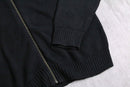 black cotton zip knit