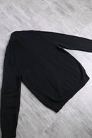 black cotton zip knit