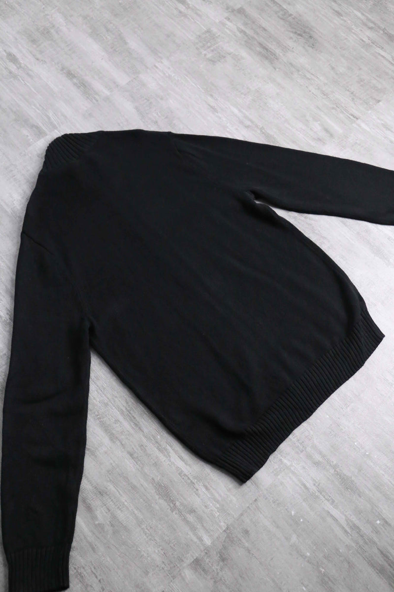 black cotton zip knit