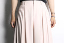 blush pink pleated drape wide pants