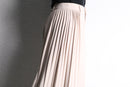 blush pink pleated drape wide pants