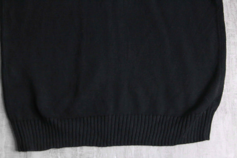 black cotton zip knit