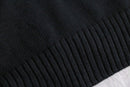black cotton zip knit