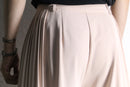 blush pink pleated drape wide pants