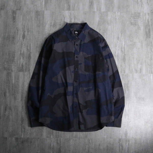 2000s STUSSY dark camouflage shirt