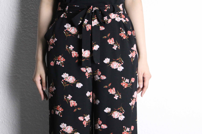 flower pattern cropped easy pants