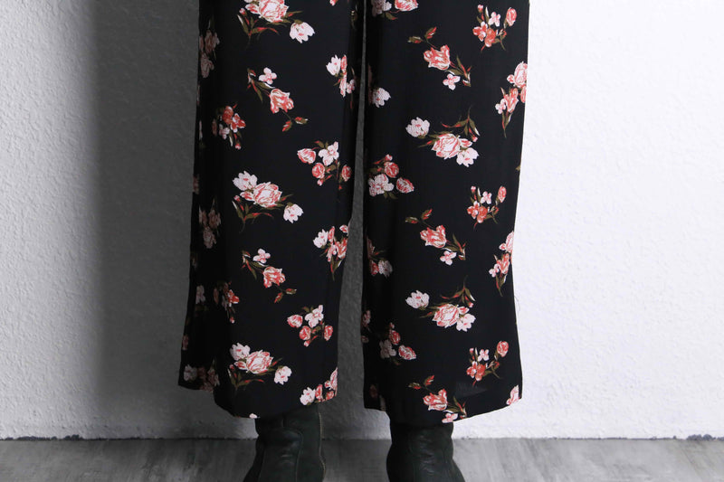 flower pattern cropped easy pants