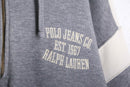 "POLO JEANS CO" White line half zip hoodie