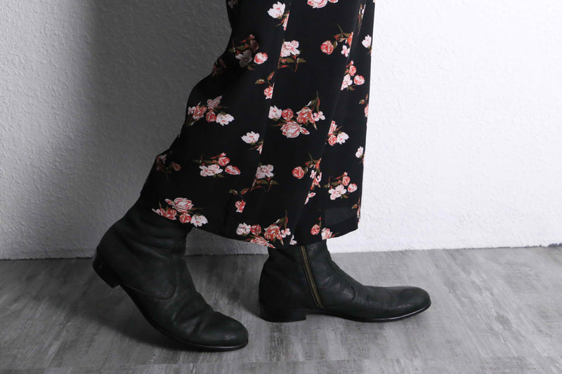 flower pattern cropped easy pants