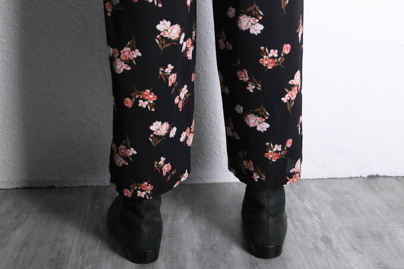 flower pattern cropped easy pants