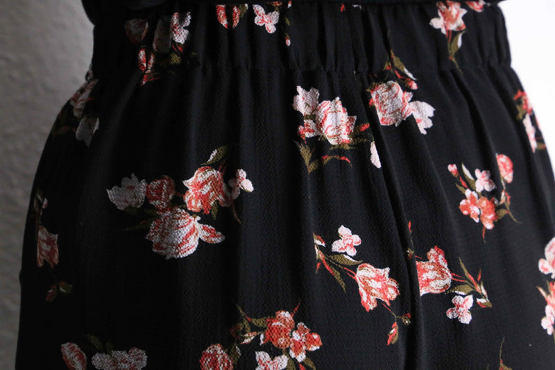 flower pattern cropped easy pants