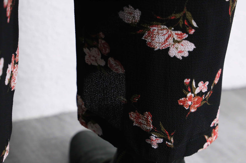 flower pattern cropped easy pants