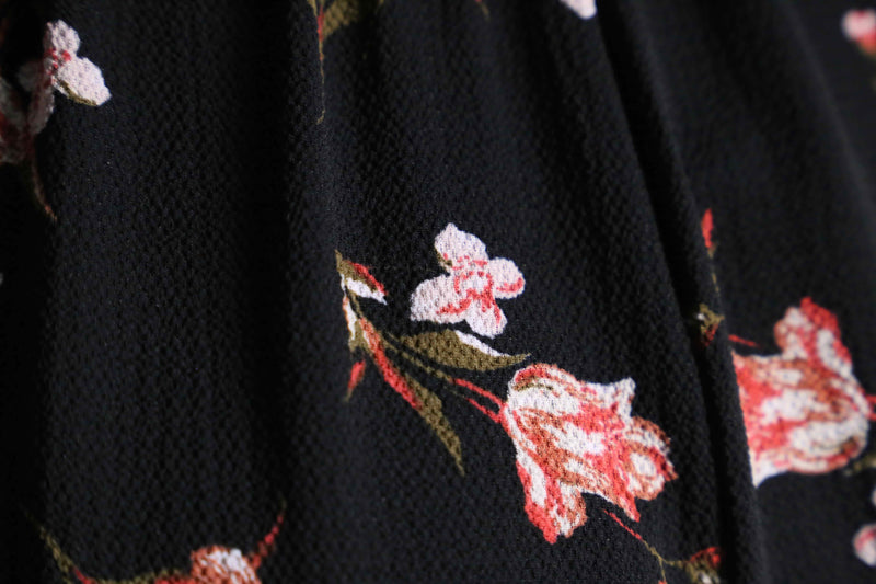 flower pattern cropped easy pants