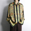 glittering total pattern silk shirt