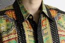 glittering total pattern silk shirt