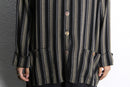 stripe collarless rayon L/S shirt