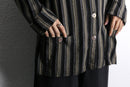 stripe collarless rayon L/S shirt