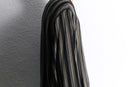 stripe collarless rayon L/S shirt