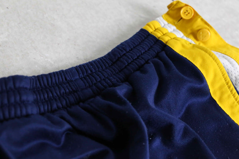 "adidas" navy×yellow side snap track pants