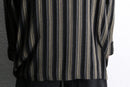 stripe collarless rayon L/S shirt