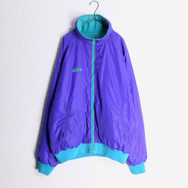 “Columbia”violet aqua reversible nylon jacket