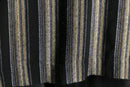 stripe collarless rayon L/S shirt