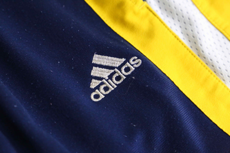 "adidas" navy×yellow side snap track pants