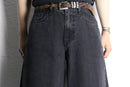 charcoal black wide denim pants