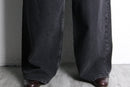 charcoal black wide denim pants