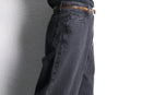 charcoal black wide denim pants