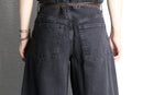charcoal black wide denim pants