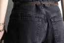 charcoal black wide denim pants