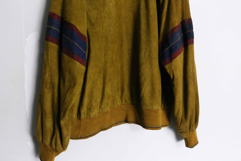 brown base rib knit suede cardigan