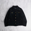 matte black velour tracker jacket