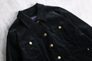 matte black velour tracker jacket