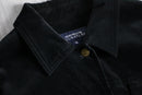 matte black velour tracker jacket