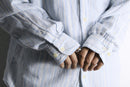 linen cotton fine stripe shirt