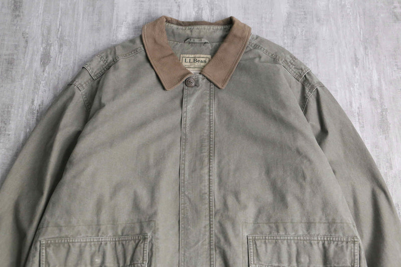 “L.L.bean” leather switch cotton jacket