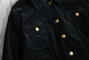 matte black velour tracker jacket
