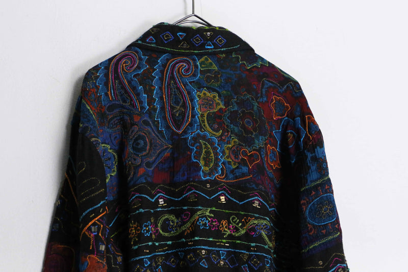 ”CHICO’S” dark tone total pattern stats jacket